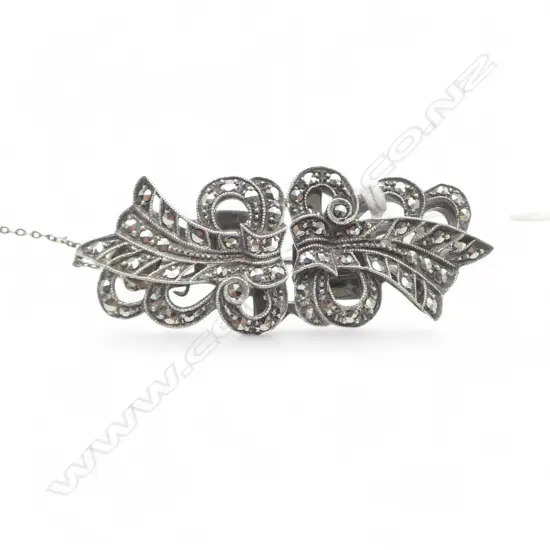 STG SILVER& MARCASITE ART DECO BROOCH