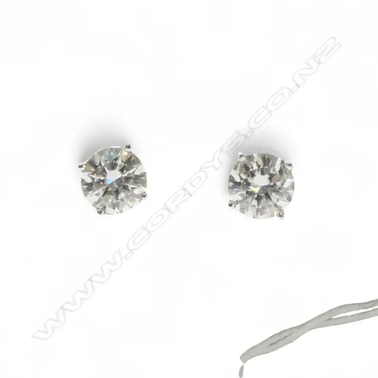 PR 2ct MOISSANITE SET SILVER EARRINGS, GRA CERT.