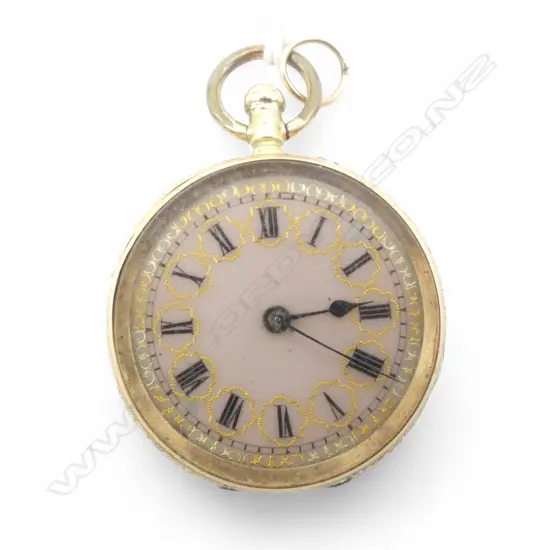 14CT GOLD LADIES POCKET WATCH 33.82gms including movement  (faulted)
