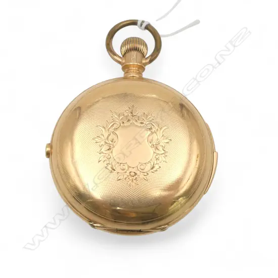 c1900 SWISS 14CT GOLD REPEATER GENT'S HUNTER POCKET WATCH not running 113.7gms