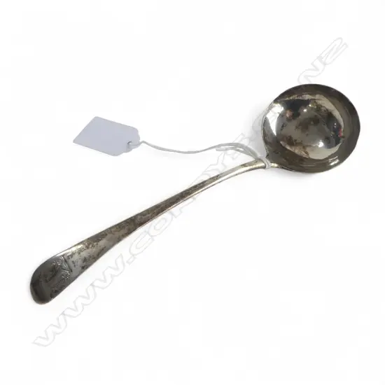 LONDON 1791 SILVER SAUCE LADLE Old English pattern. Crested.  41gms