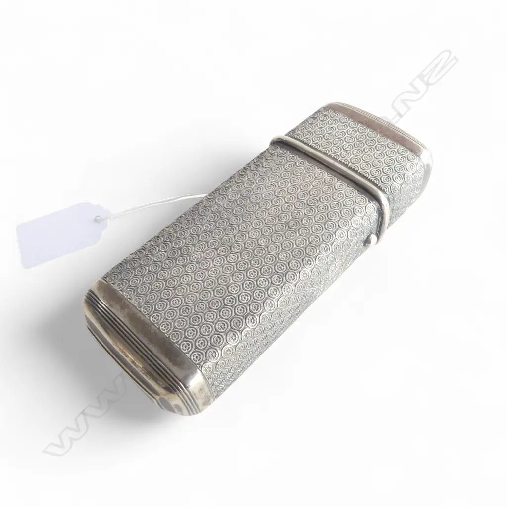 LARGE DUTCH SILVER MACHINE ENGRAVED CIGAR CASE L.130mm. 126gms Image 1++