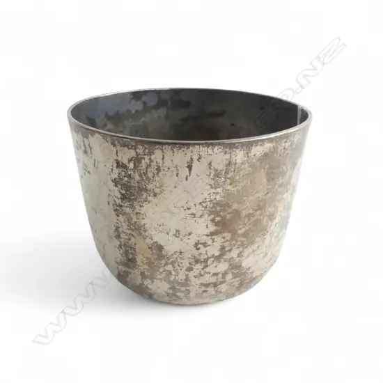 GEORGE III or earlier SILVER (Britannia standard) BEAKER a few dents. 138gms