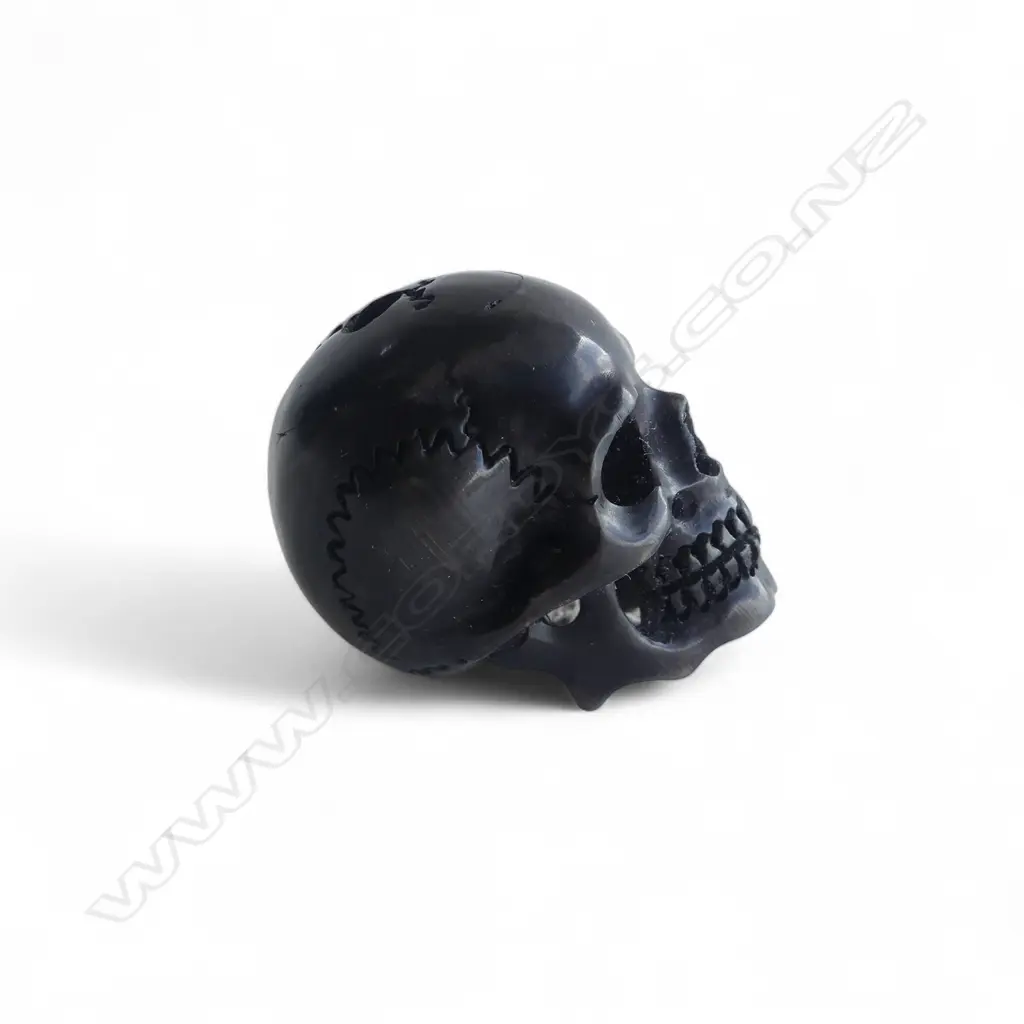 CARVED HORN SKULL NETSUKE Image 1++
