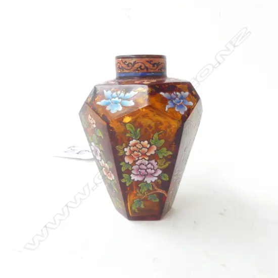 ORIENTAL AMBER GLASS BOTTLE H.60mm