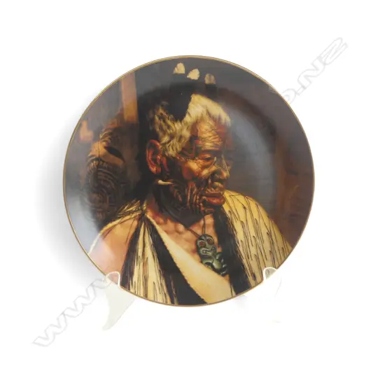 'TUMAI TAWHITI' TEMUKA, CANTERBURY STUDIOS LTD ED PLATE reproduced from the 1913 Charles F. Goldie painting