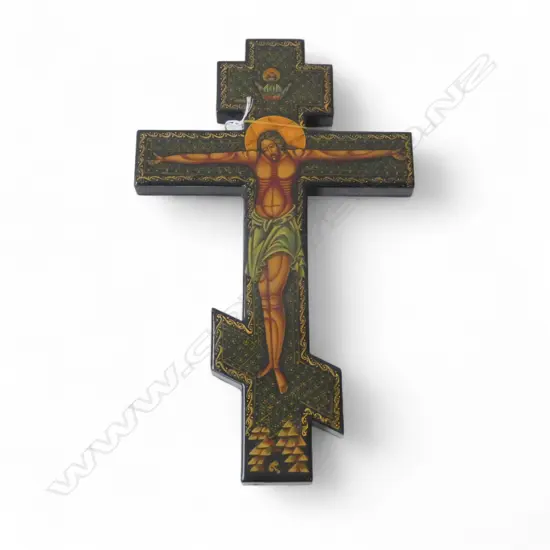 CAROLINE MCCONDACH A HANDPAINTED CRUCIFIX 280 X 170 MM