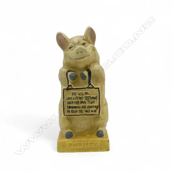 Cream Thrifty Pig Money Bank