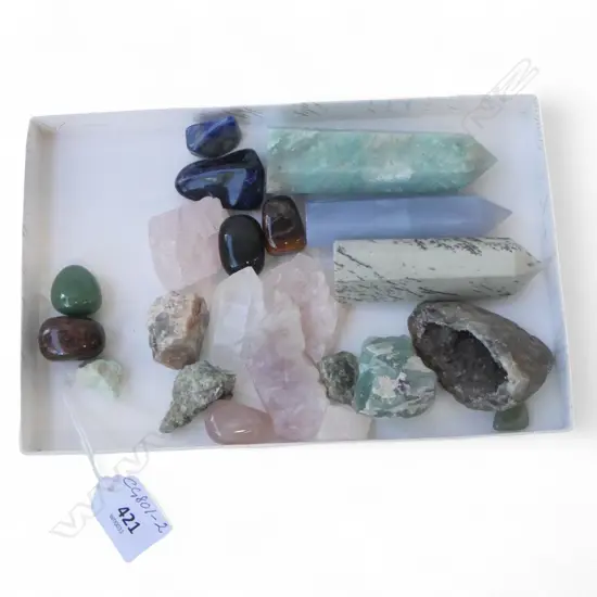 3 CRYSTAL TOWERS, ASST. CRYSTALS & SEMI PRECIOUS STONES