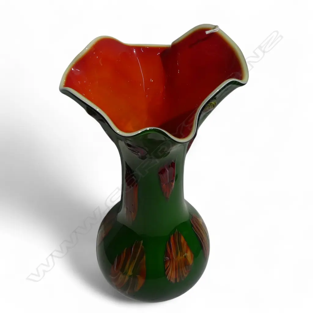 CHINESE HAND BLOWN ART GLASS VASE H.400mm Image 1++