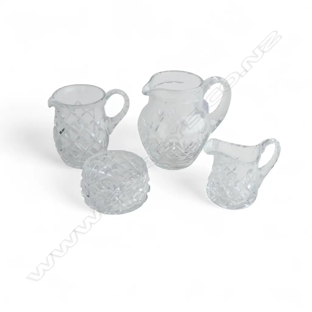 3 CRYSTAL JUGS & 1 SMALL BOWL Image 1++