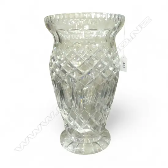 CRYSTAL VASE w. STAPLE REPAIRS H.280mm