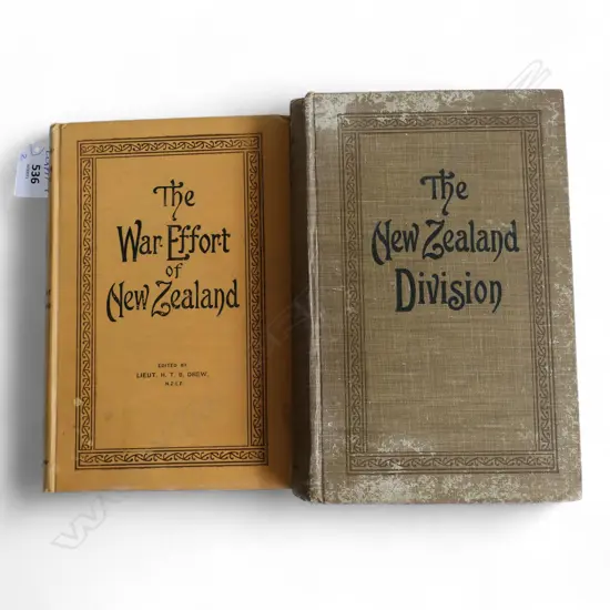 OFFICIAL HISTORY OF THE GREAT WAR VOLS. 2 FRANCE + VOLS. 4 THE WAR EFFORT OF NEW ZEALAND; FOLD OUT MAPS, 1921 1st Ed.