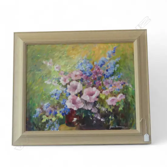 OIL ON BOARD STILLIFE SIGNED JEAN BRENNAN H420 L540MM