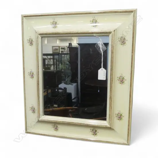 FLORAL DECOUPAGE FRAMED MIRROR 420 X 370mm