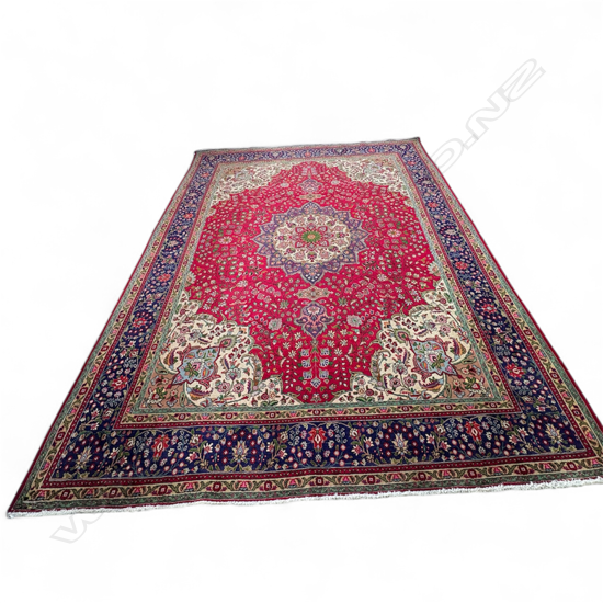 LARGE IRANIAN TABRIZ HAND KNOTTED WOOL PILE CARPET 3050 x 3850mm
