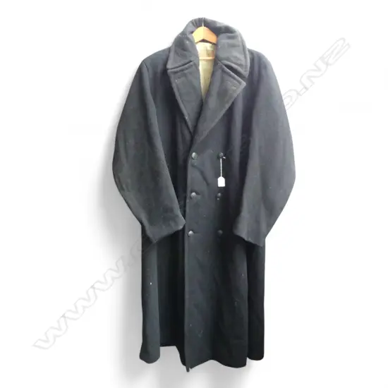 VINTAGE NZ POLICE OFFICERS FULL LENGHT WOOL COAT  SOME MOTH DAMAGE