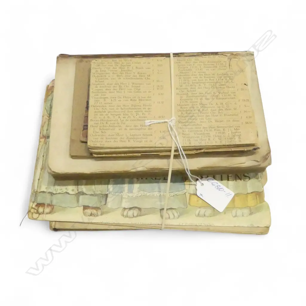 SELECTION OLD CHILDREN'S  BOOKS ETC: 'Mrs Leicester's School'+ The 3 Kittens + 18thC damaged etc Image 1++