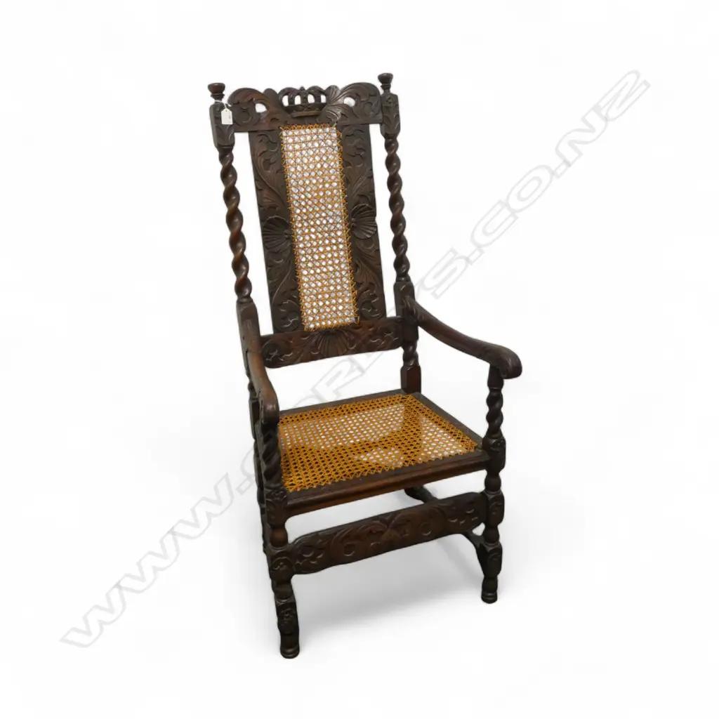 CHARLES II STYLE WALNUT, WYCOMBE CANED CHAIR Image 1++
