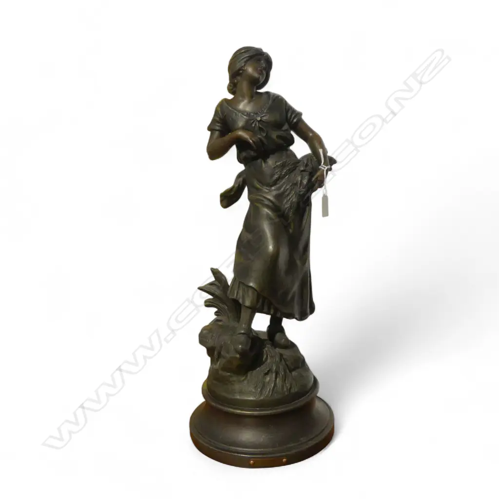 LARGE BRONZED SPELTER FIGURE after the original by L & F Moreau H.620mm 5.5kg Image 1++