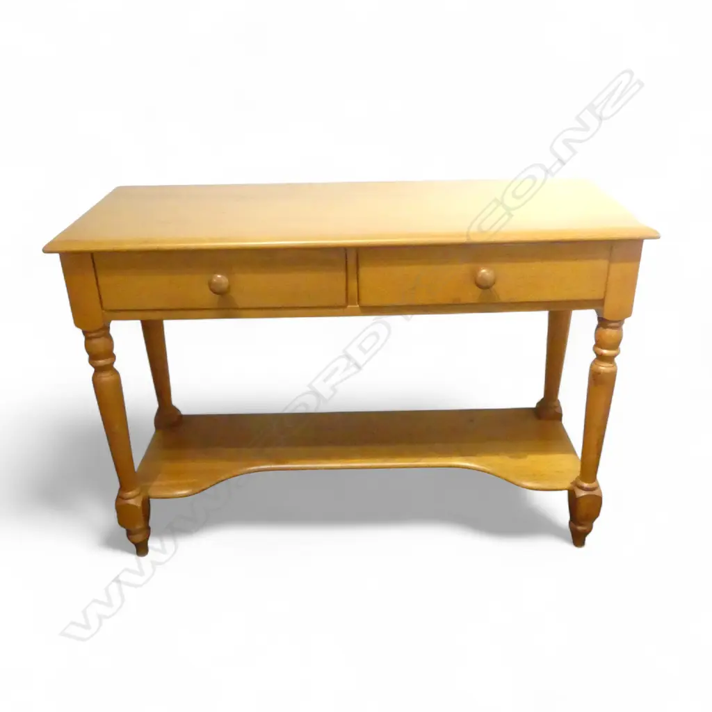 COLONIAL STYLE RIMU TABLE w. 2 DRAWERS 1090x415x750mm Image 1++