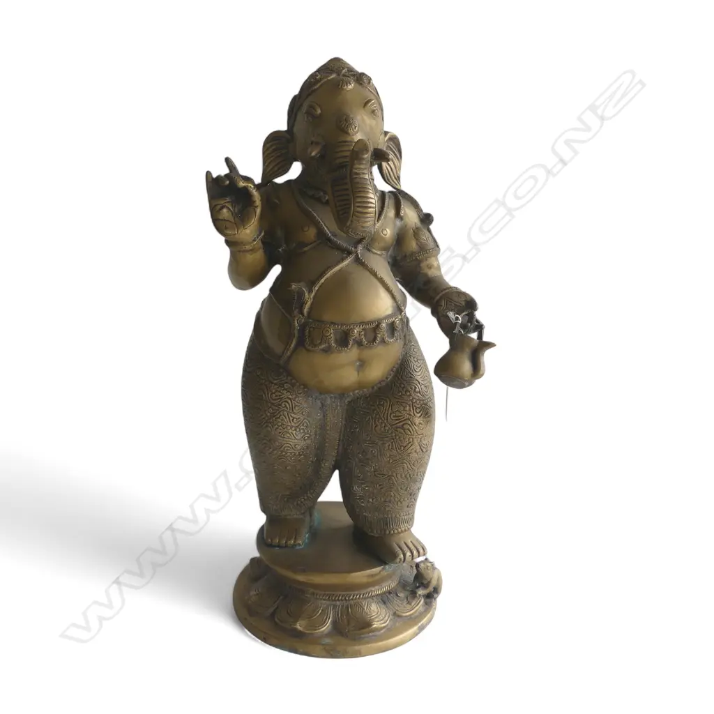 INDIAN BRONZE STATUE; ELEPHANT HEADED FIGURE H.540mm 5kg Image 1++