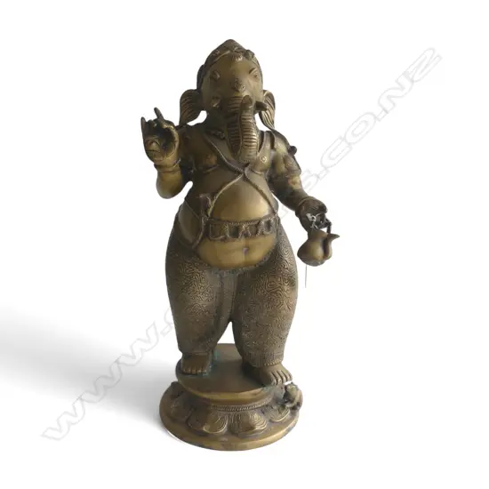 INDIAN BRONZE STATUE; ELEPHANT HEADED FIGURE H.540mm 5kg
