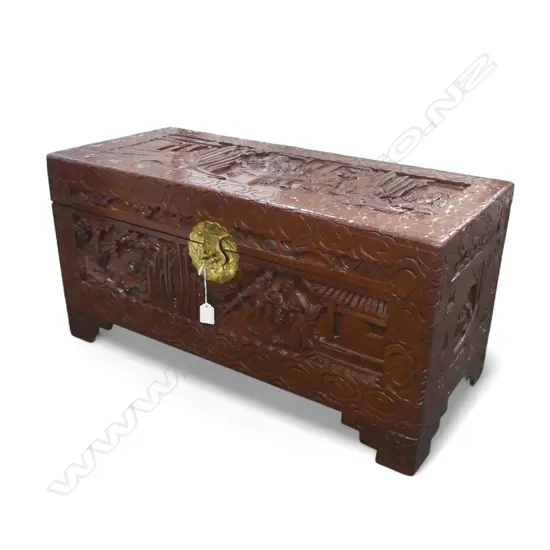 CHINESE TRUNK carved detail 730x310mm