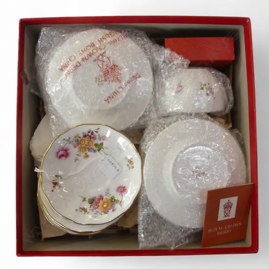 ROYAL CROWN DERBY 'DERBY POSIES' TEASET w ORIGINAL BOX