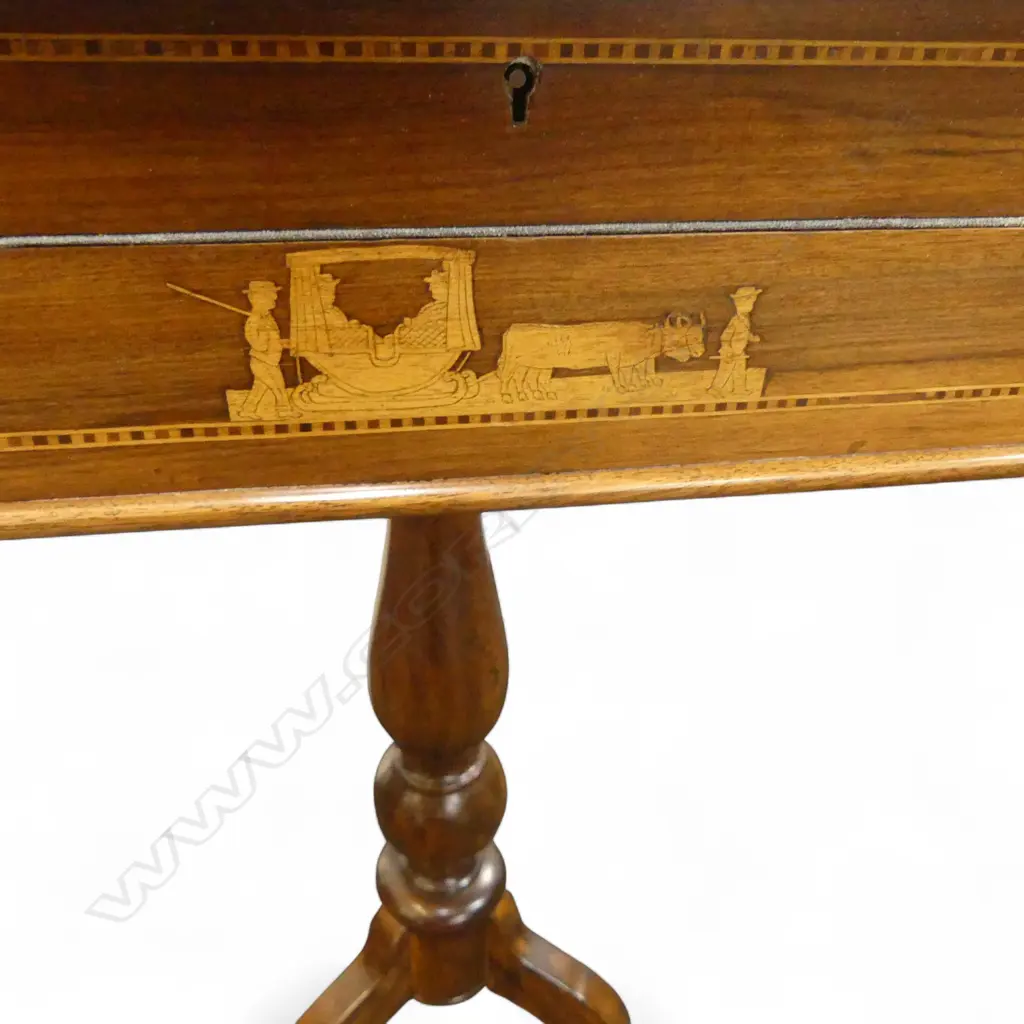REPRO TRIPOD BASED, INLAID GAMES-TABLE WRITING-SLOPE COMBINATION  395 x 395 x 780mm Image 1++