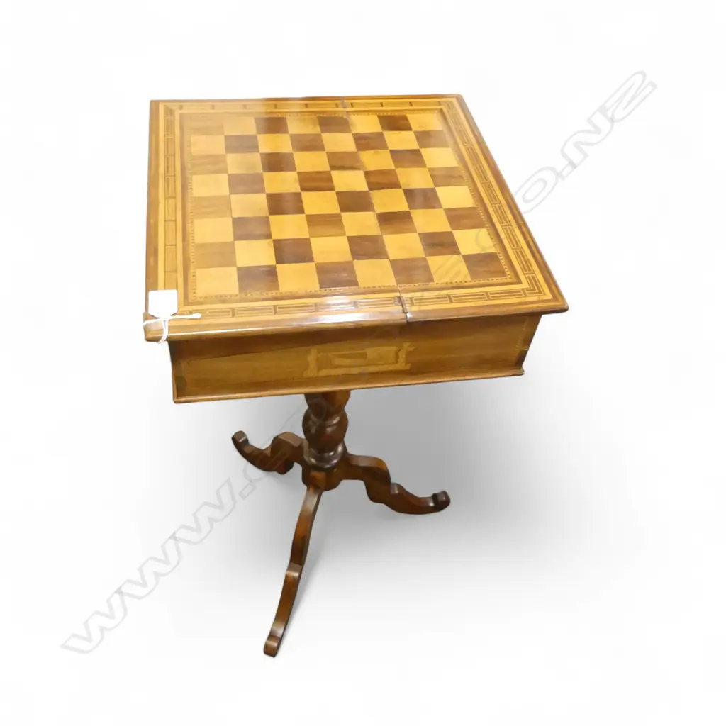 REPRO TRIPOD BASED, INLAID GAMES-TABLE WRITING-SLOPE COMBINATION  395 x 395 x 780mm Image 1++