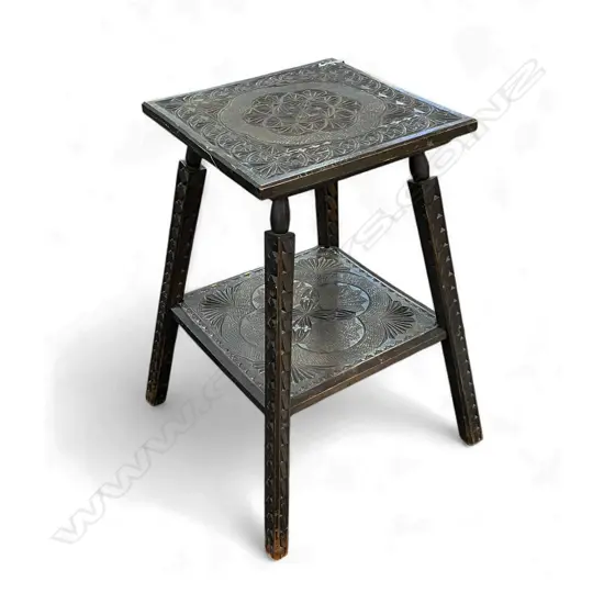 ANTIQUE KAURI COLONIAL CHIPART OCCASIONAL TABLE H660 L400MM