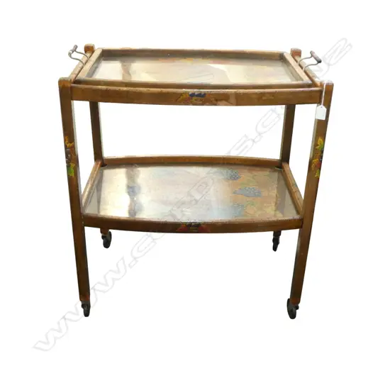 POKERWORK TWO TIER TEA TROLLEY 660 x 460 x 750mm w MATCHING TRAY