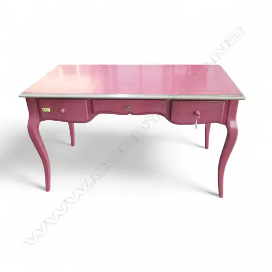 FRENCH MADE PINK LACQUERED BUREAU PLAT 1300 x 700 x 755mm