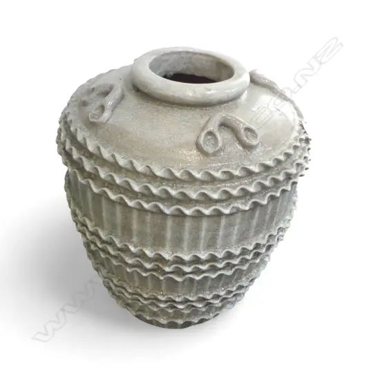 A LARGE SHINO - CRACKLE GLAZE CHINESE FLOOR VASE 570 mm (H)