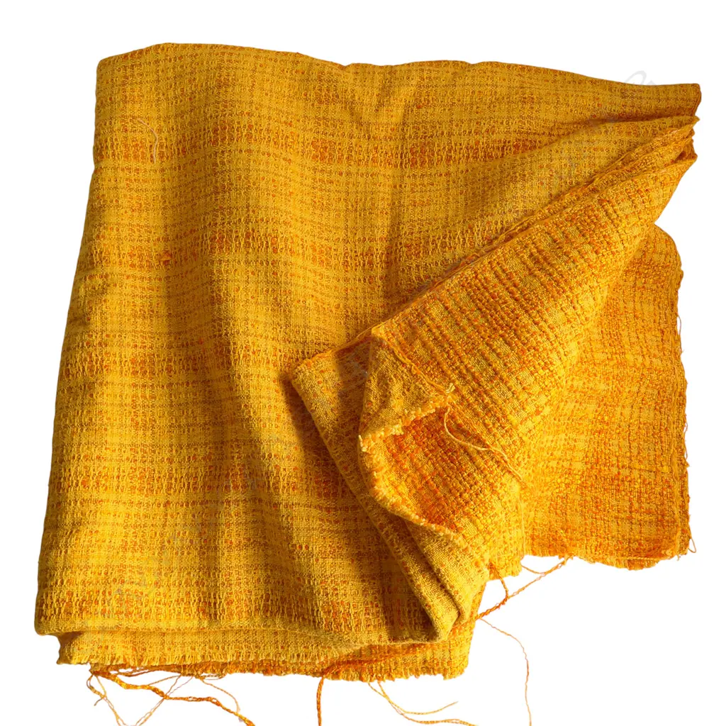 length of woven retro orange & yellow fabric 5000 x 1420mm Image 1++