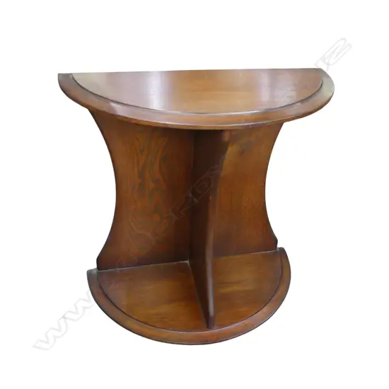 OAK DEMI LUNE SIDE TABLE 600x300x590mm
