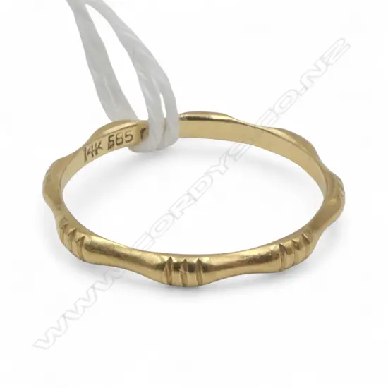 14ct gold bamboo TYPE RING 1.2gms SIZE L