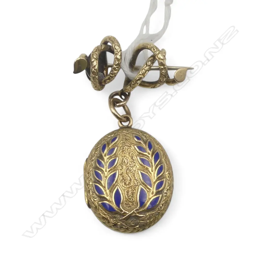 **RTV** 14ct GOLD suspended LOCKET BROOCH 8gms Image 1++