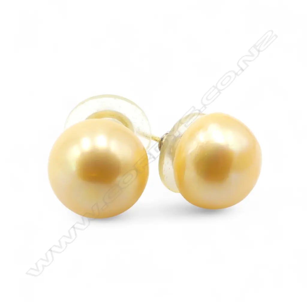 PR F/WATER PEARL EARRINGS, PEACH LUSTRE Image 1++