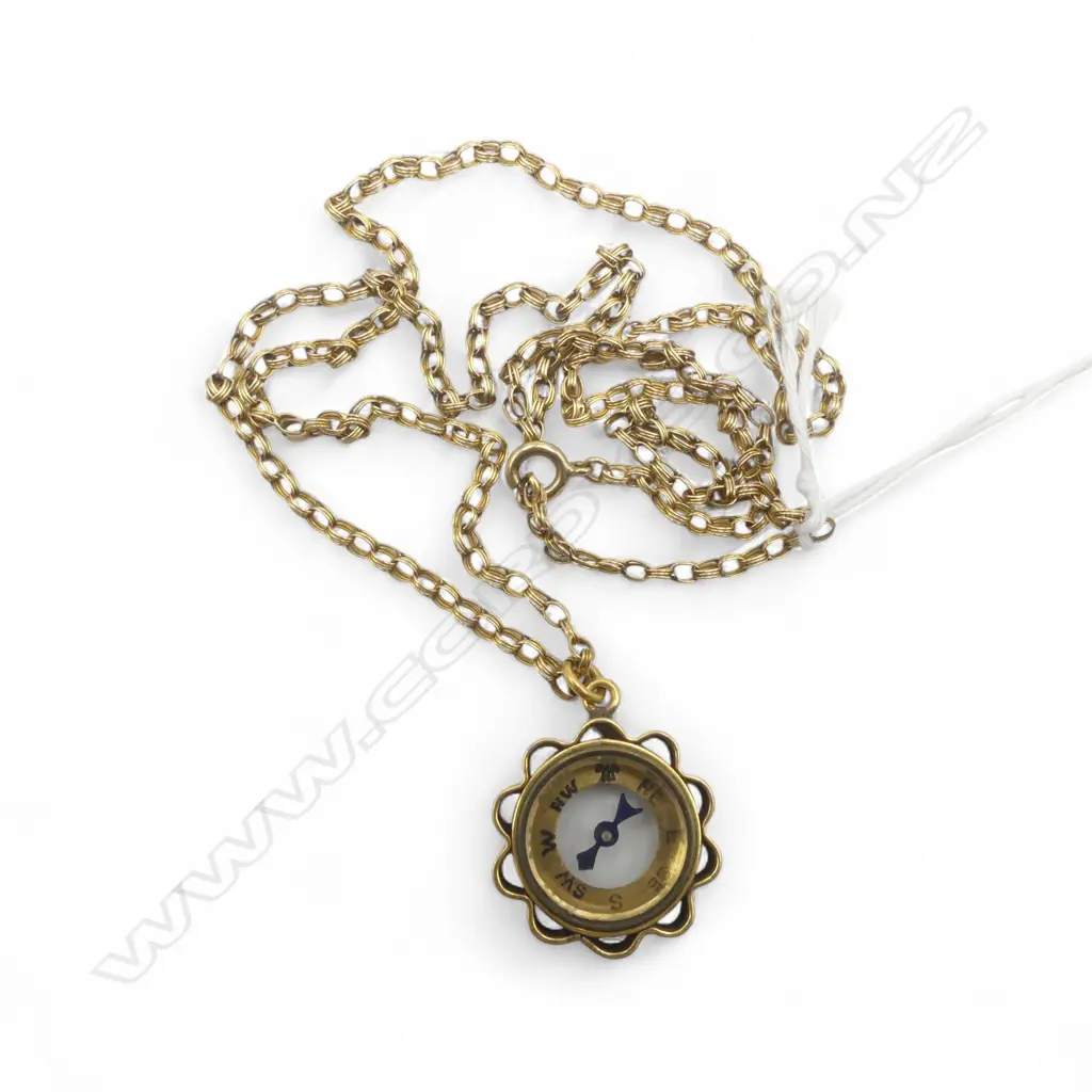 Rolled Gold COMPASS on 9ct CHAIN  (5gms - CHAIN) Image 1++