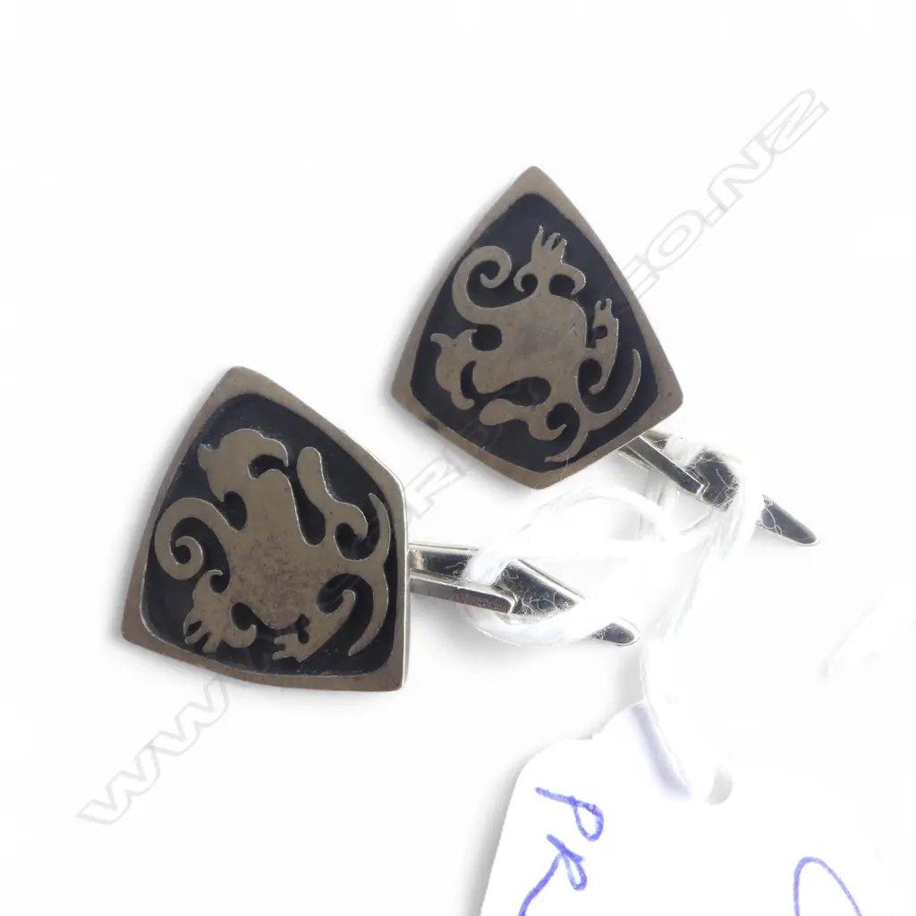 PR PETER MINTURN STG SILVER CUFFLINKS 12gms STAMPED PM Image 1++