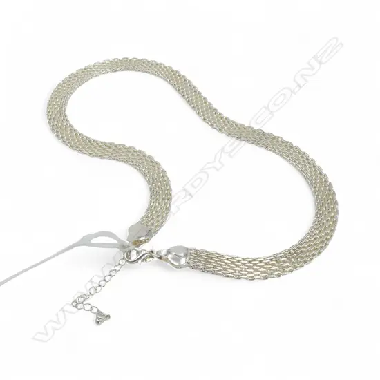 SILVER MESH NECKLACE, L.400mm