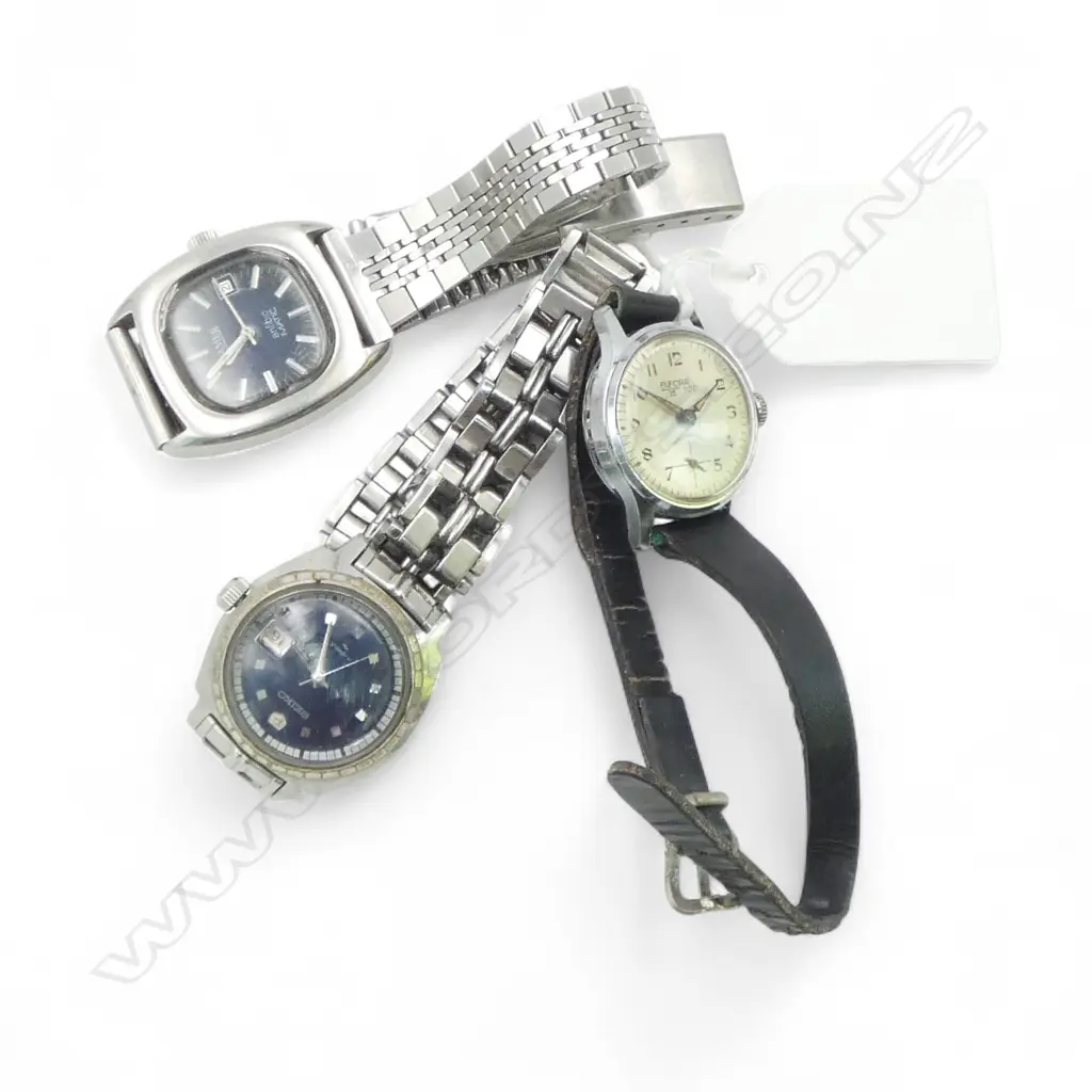 3 LADIES VINTAGE WRIST WATCHES: ROAMER + SEIKO + BIFORA + Image 1++