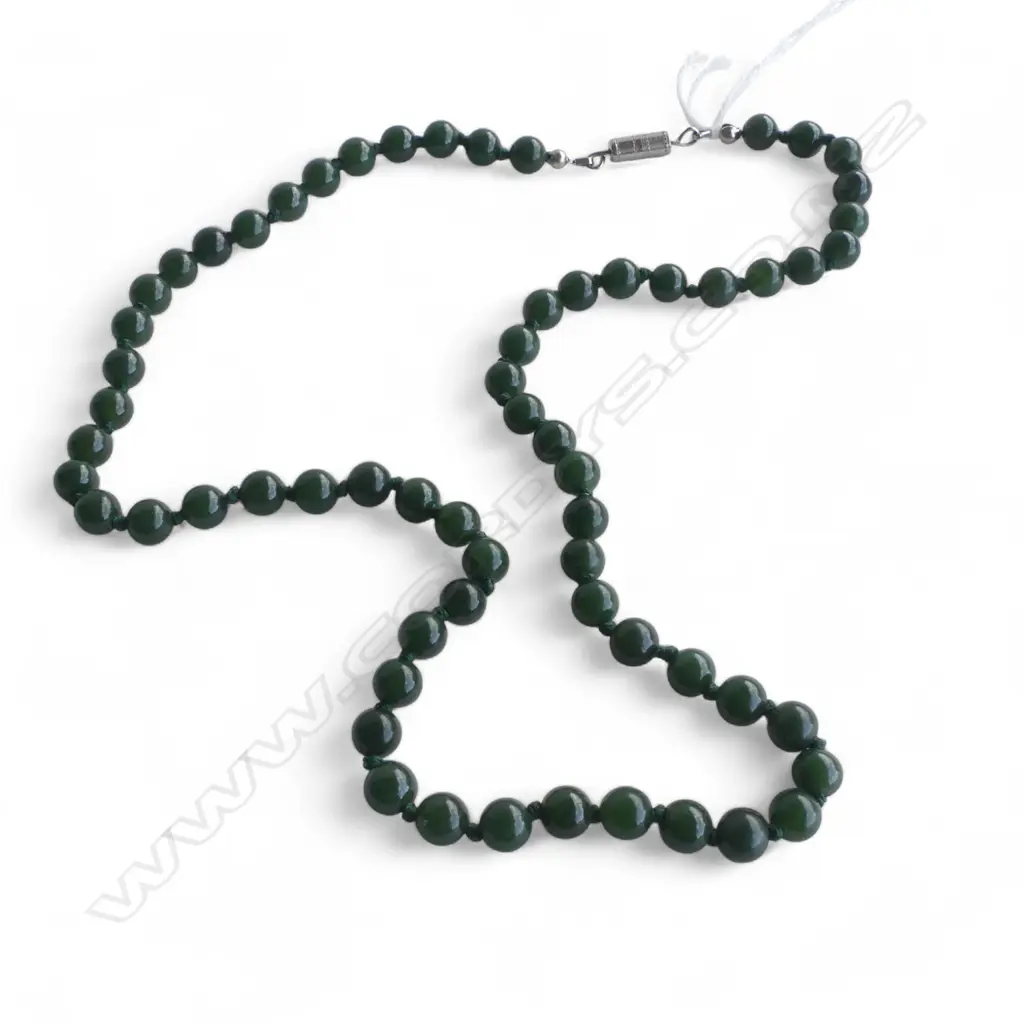 GREENSTONE BEAD NECKLACE L.480mm Image 1++