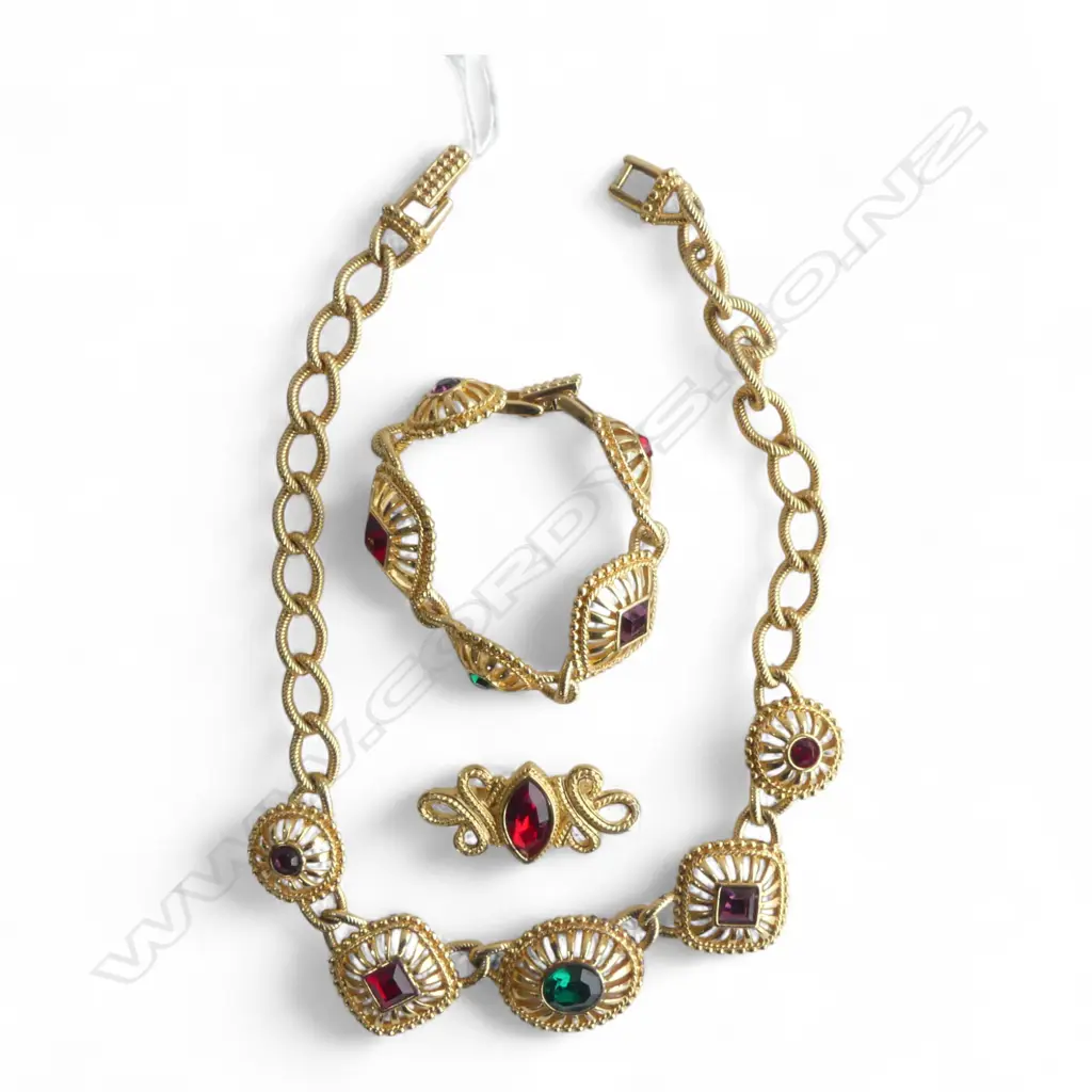 SWAROVSKI NECKLACE BRACLET & BROOCH SUITE Image 1++