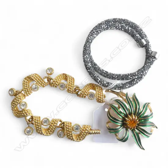 SWAROVSKI BANGLE BRACLET & FASHION BROOCH