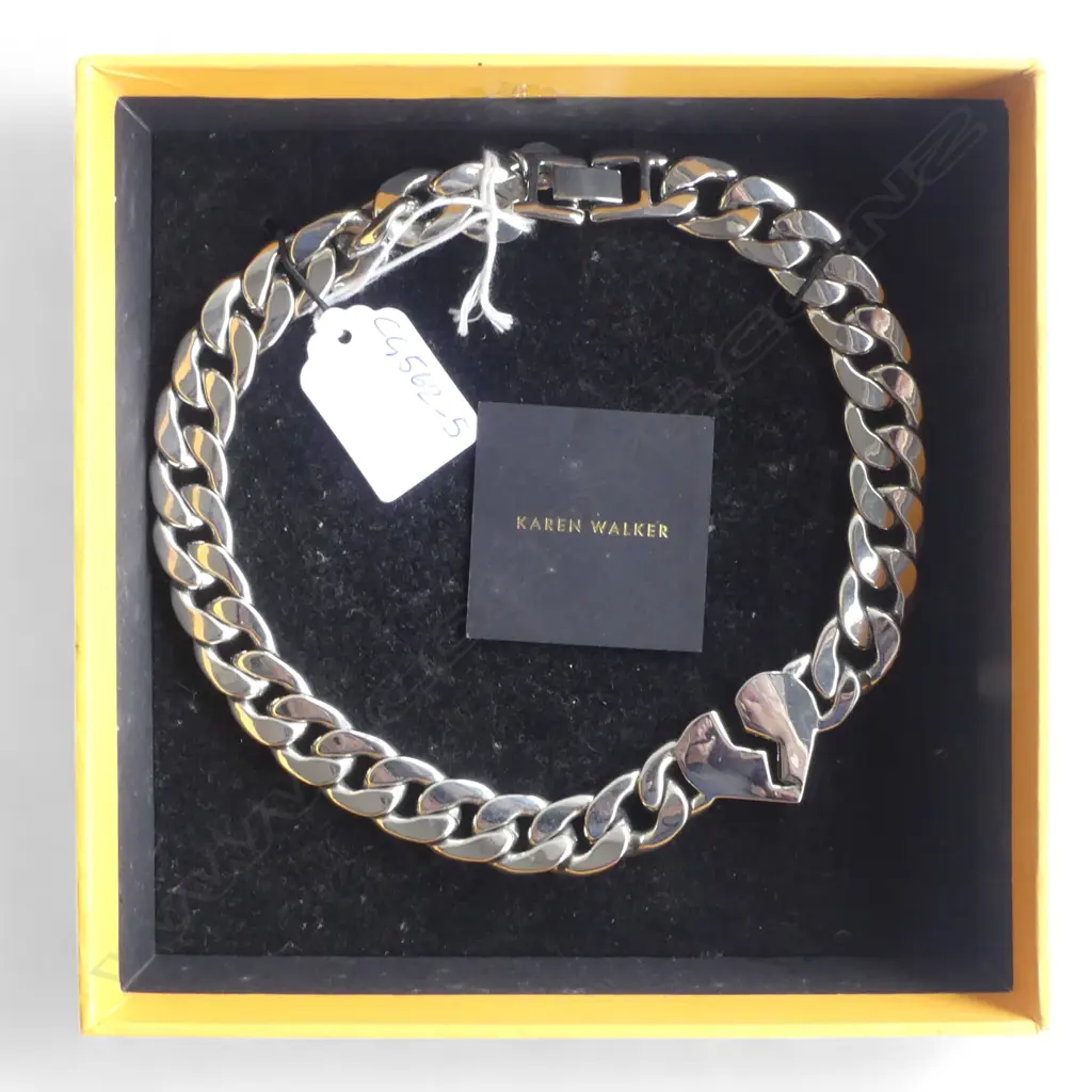 KAREN WALKER BROKEN HEART CURB LINK NECKLACE, L.400mm Image 1++