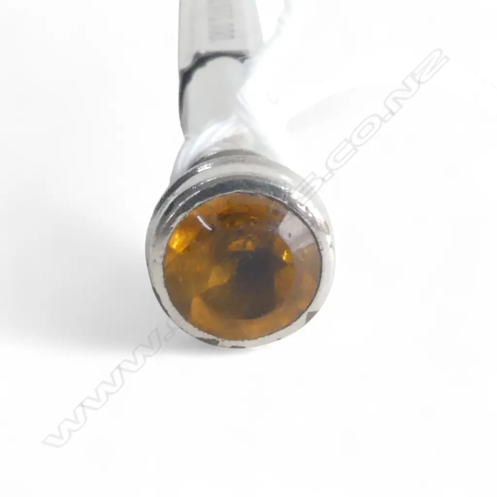 A.M.P SOCIETY (1929) SILVER PLATED PROPELLING PENCIL WITH AMBER PASTE SEAL TOP Image 1++