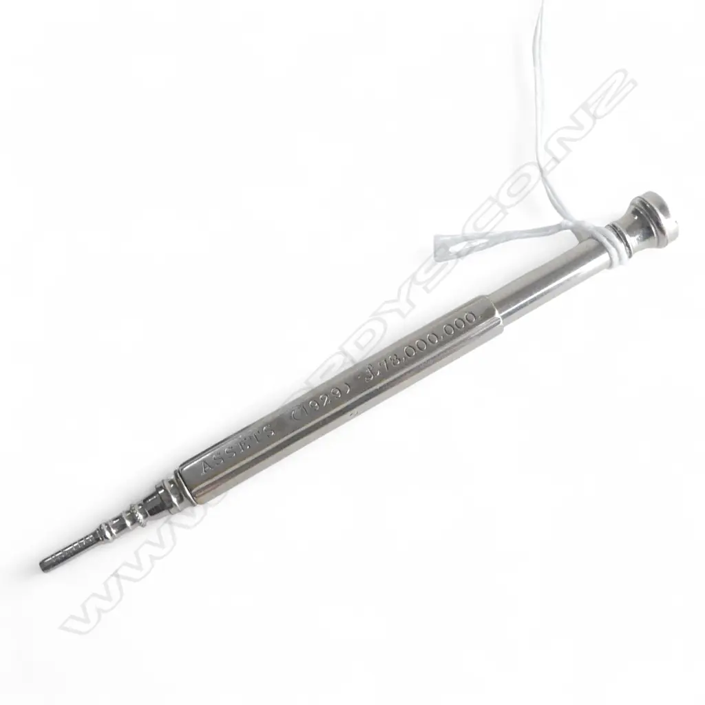 A.M.P SOCIETY (1929) SILVER PLATED PROPELLING PENCIL WITH AMBER PASTE SEAL TOP Image 1++